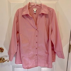 Kim Rogers 3X Rose Colored Shirt EUC